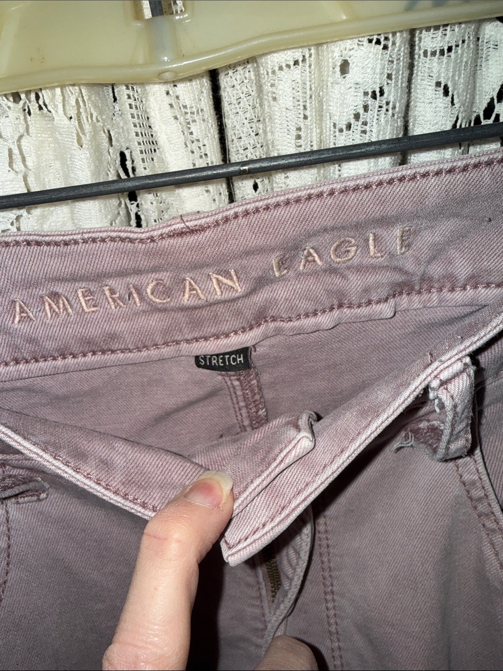 American Eagle Outfitters Mauve Wide Leg Jeans - Picture 5 of 9